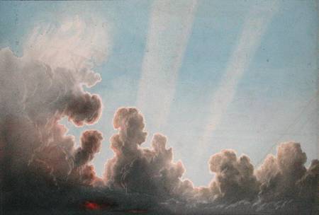 Thunderstorm Passing over the Black Country, Sunset  & pencil on a Frederick Joseph Butler Lines