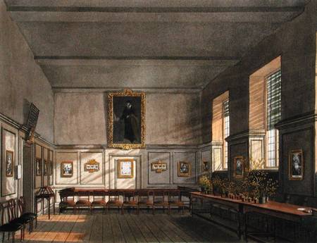 Examination Room of Merchant Taylors' School, from Ackermann's 'History of Merchant Taylors' School' a Frederick Mackenzie