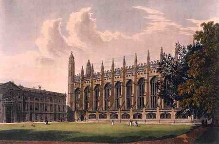 South Side of King's College Chapel, Cambridge, from 'The History of Cambridge', engraved by Daniel a Frederick Mackenzie
