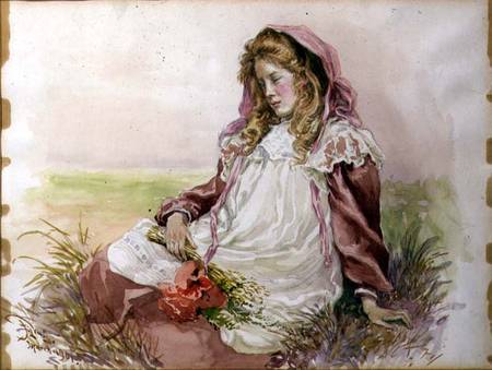 Girl with Poppies a Frederick S. Lewis