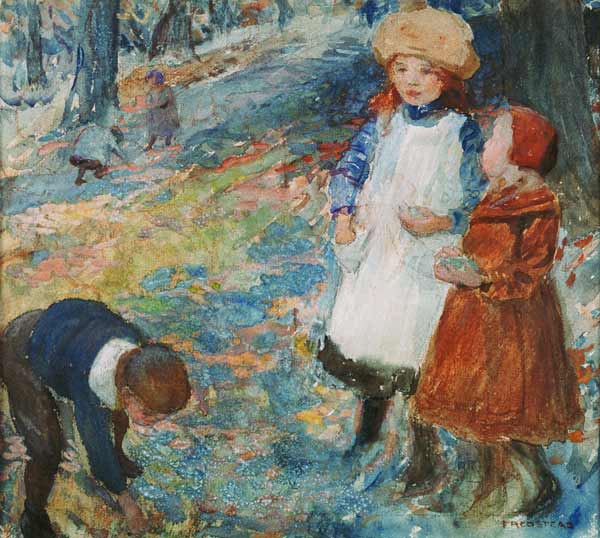 Children in the Wood (w/c on paper)  a Frederick Stead