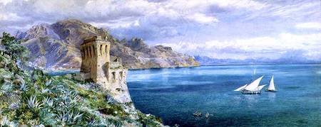 The Old Watch Tower overlooking the Bay of Salerno a Frederick Townsend