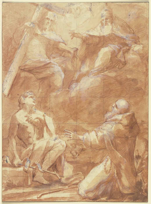 Johannes der Täufer und der Heilige Antonius erblicken Gottvater a Federico Fiori Barocci