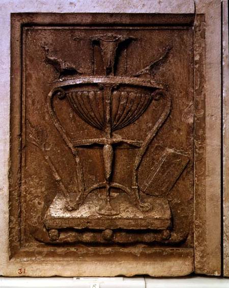 Plaque depicting symbols of glory and prestige a Federico Fiori Barocci