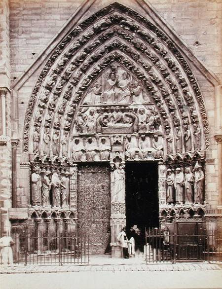 North Portal of the the West Facade of the Cathedral of Notre Dame, Paris a French  Photographer