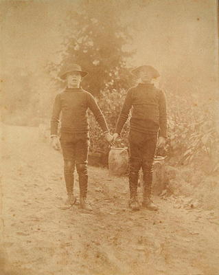 Portrait of Michel Monet and Jean-Pierre Hoscede (b/w photo) a French  Photographer