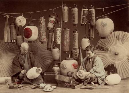 Scene in a Japanese Lantern work Shop a French  Photographer