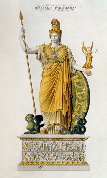 Athena Parthenos, statue from the Parthenon, Athens a Scuola Francese