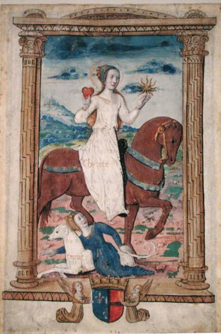 CL 22718 C Charity Against Envy, from 'Rondeaux des Vertus', created for Louis de Savoie a Scuola Francese