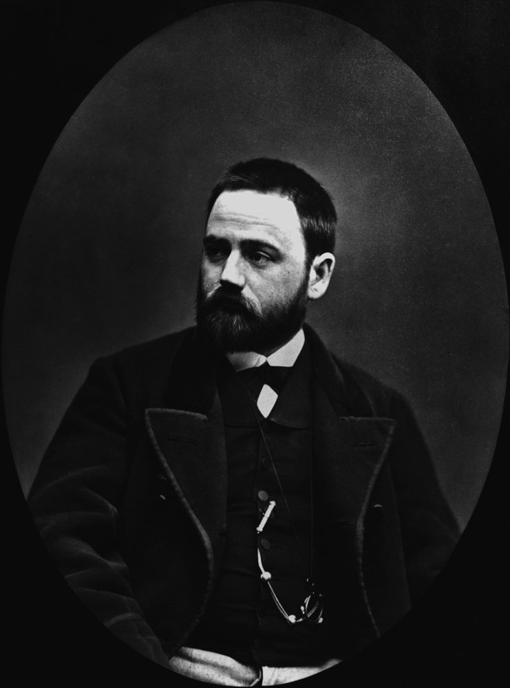 Emile Zola (1840-1902), c.1870-80 (b/w photo)  a Scuola Francese