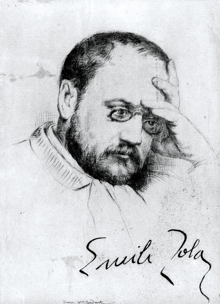 Portrait of Emile Zola (1840-1902) a Scuola Francese