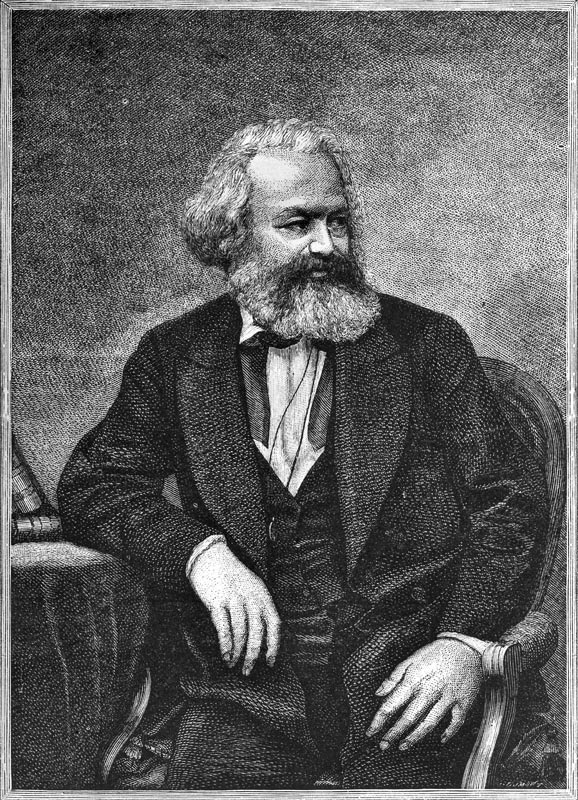 Portrait of Karl Marx (1818-83) 1857 a Scuola Francese