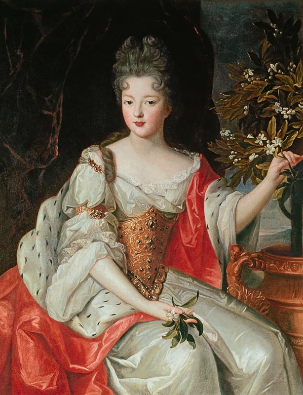 Portrait of Louise-Francoise de Bourbon (1673-1743) late 17th century a Scuola Francese