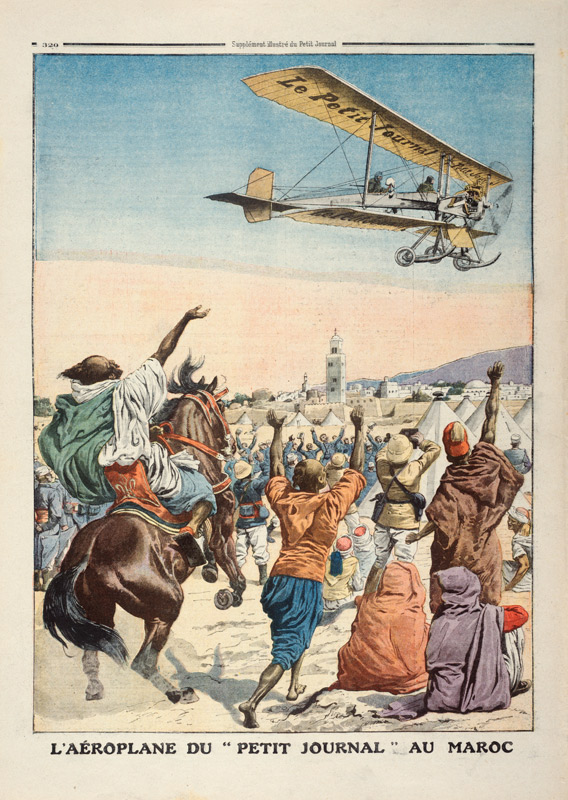 The ''Petit Journal'' airplane flying over Morocco, illustration from ''Le Petit Journal'', suppleme a Scuola Francese