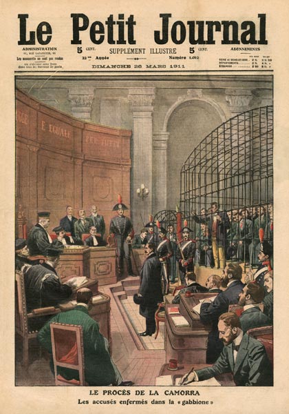 Trial of the Camorra, illustration from ''Le Petit Journal'', supplement illustre, 26th March 1911 a Scuola Francese