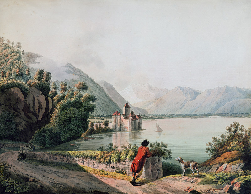 View of the Chateau de Chillon, Lake Geneva a Scuola Francese
