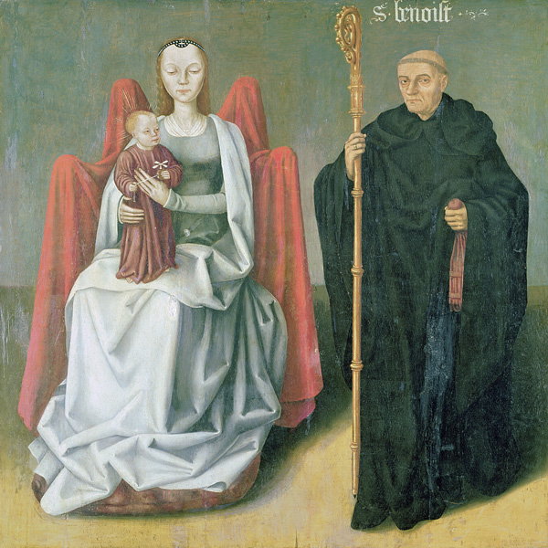 Virgin and Child with St. Benedict, from the Priory of St. Hippolytus of Vivoin a Scuola Francese