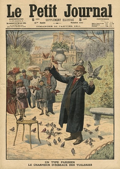 A Parisian type, the bird charmer of the Tuileries, illustration from ''Le Petit Journal'', suppleme a Scuola Francese