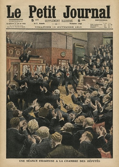 A stormy session at the Chamber of Deputies, illustration from ''Le Petit Journal'', supplement illu a Scuola Francese