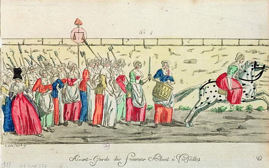 Advanced guard of the women going to Versailles on 5th October 1789 a Scuola Francese