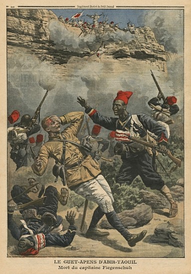 Ambush at Abir-Taouil, death of Captain Fiegenschuh, illustration from ''Le Petit Journal'', supplem a Scuola Francese
