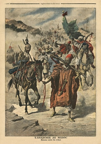 Anarchy in Morocco, plundering between tribes, illustration from ''Le Petit Journal'', supplement il a Scuola Francese