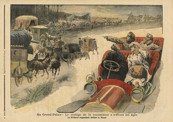 At the Grand Palais, history of locomotion throughout the ages, illustration from ''Le Petit Journal a Scuola Francese