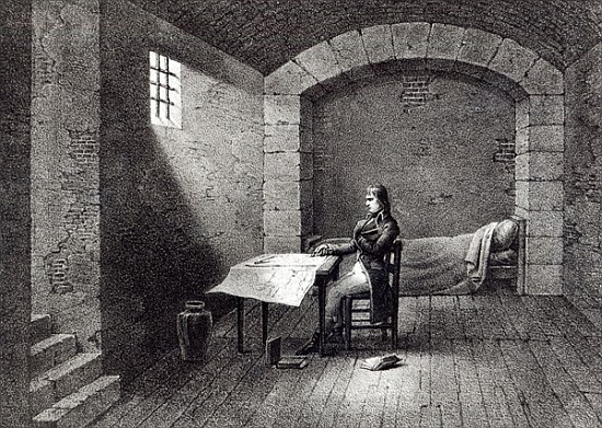 Brigadier-General Bonaparte in prison in the Fort Carre in Nice; engraved by Jean-Baptiste Jobard (1 a Scuola Francese