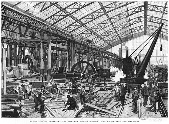Building site of the Galerie des Machines at the Universal Exhibition of 1889, Paris, April 1889 a Scuola Francese