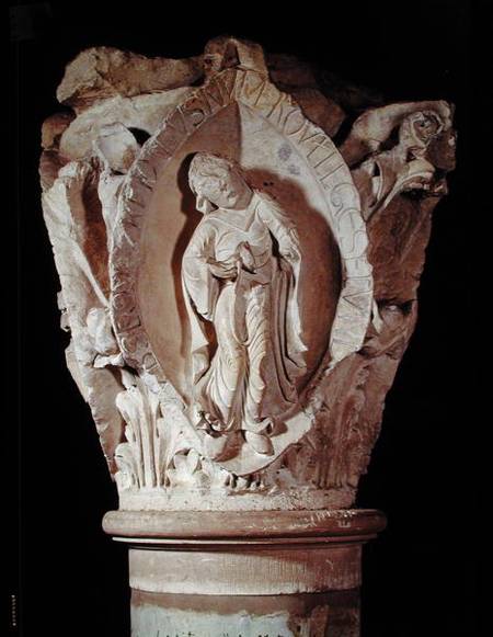 Capital depicting the Second Key of Plainsong a Scuola Francese
