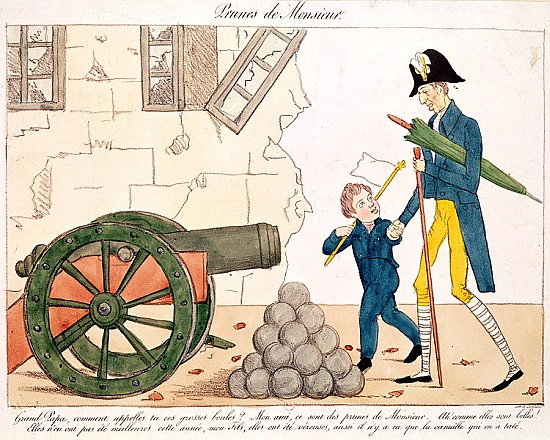 Caricature of Charles X (1757-1836) and the Henri (1820-83) Duc de Bordeaux, 25th July 1830 a Scuola Francese
