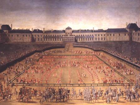 Carousel given for Louis XIV in the Court of the Palace of the Tuileries a Scuola Francese