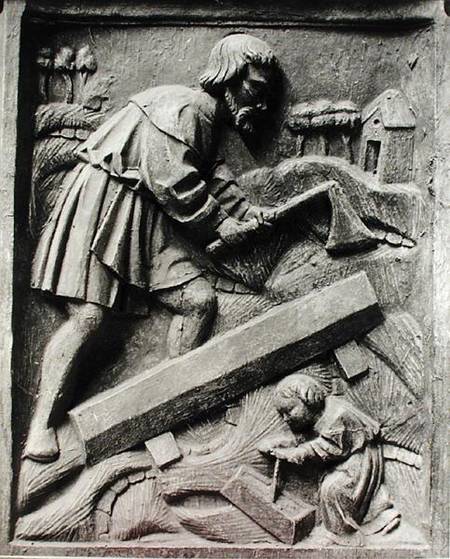 The Carpenter, detail from an altarpiece a Scuola Francese