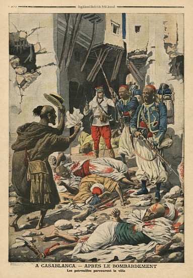 Casablanca after the bombing, illustration from ''Le Petit Journal'', supplement illustre, 25th Augu a Scuola Francese