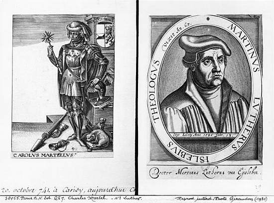 Charles Martel (688-741) and Martin Luther (1483-1546) a Scuola Francese