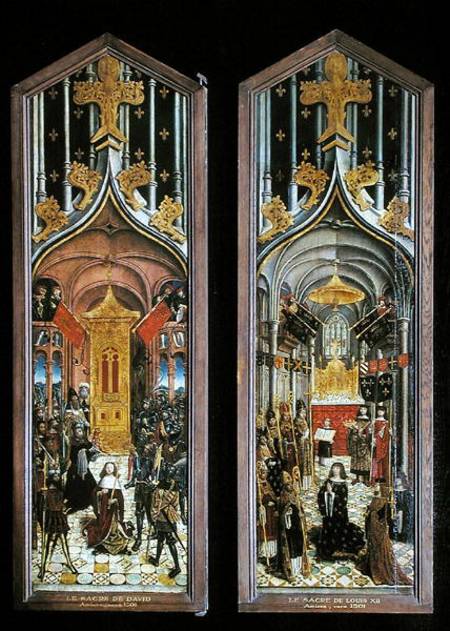 The Coronation of David and Louis XII (1462-1515) a Scuola Francese