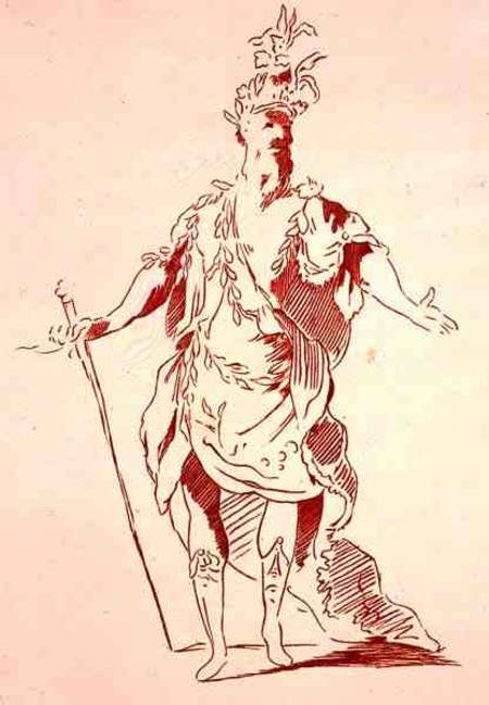 Costume design for a River God, from the Menus Plaisirs Collection, facsimile by A. Guillaumot Fils a Scuola Francese