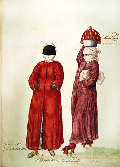Customs and costumes of the eastern countries and differing states of dress - women going to bathe a Scuola Francese