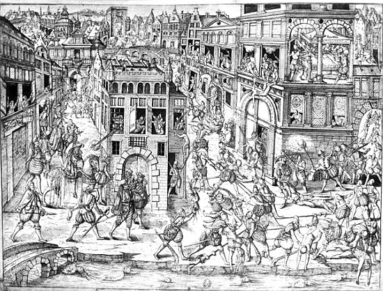 Death of Admiral Gaspard II de Coligny (1519-72), at the time of St. Bartholomew''s Massacre in 1572 a Scuola Francese