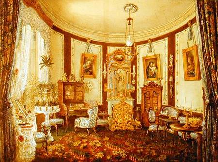 Drawing room of the Chateau de Sache a Scuola Francese