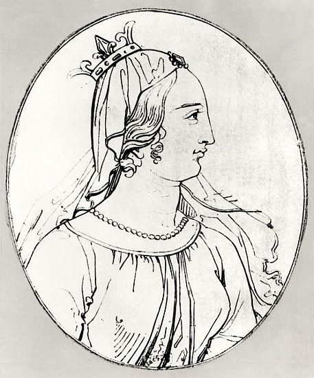 Eleanor of Aquitaine (c.1122-1204)  (detail of 158139) a Scuola Francese