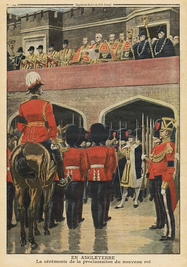 England, proclamation of the new King George V, illustration from ''Le Petit Journal'', supplement i a Scuola Francese
