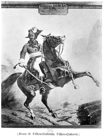 Equestrian portrait of Thomas Alexandre Dumas (1762-1806) also known as Alexandre Davy de la Paillet a Scuola Francese