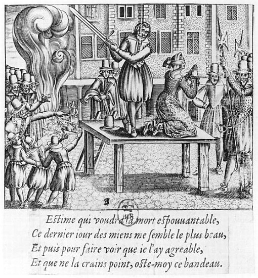 Execution of Leonora Galigai (1571-1617) on 8th July 1617 a Scuola Francese