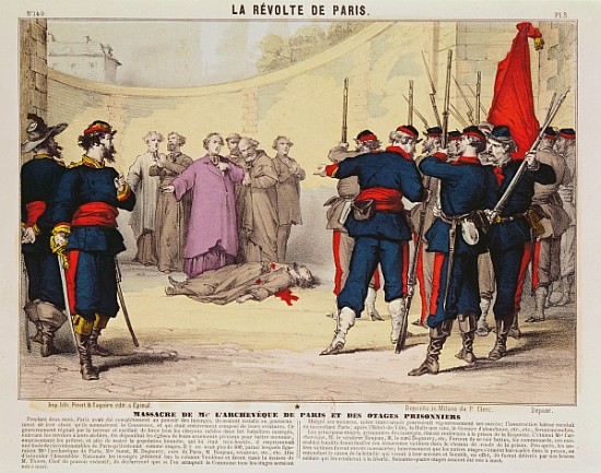 Execution of the Archbishop of Paris, Monseigneur Darboy, during the Paris Commune a Scuola Francese