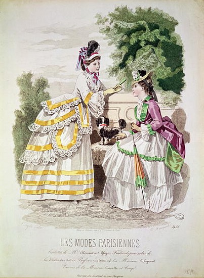 Female fashions, from ''Les Modes Parisiennes'' 1870 a Scuola Francese