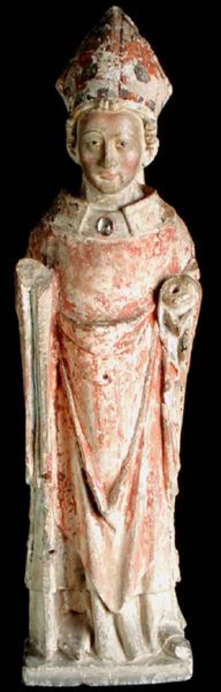 Figure of a Bishop Saint, Northern French a Scuola Francese