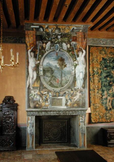 Fireplace in the Chambre du Connetable (photo) a Scuola Francese
