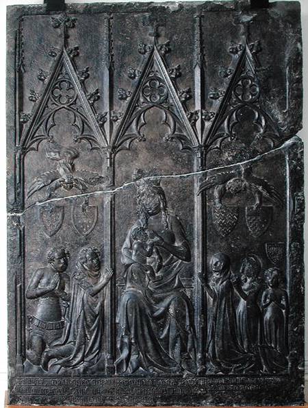 Funerary stela of the Sacquespee family, from the St. Nicaise cemetery, Tournai a Scuola Francese
