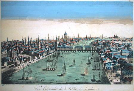 General View of London a Scuola Francese